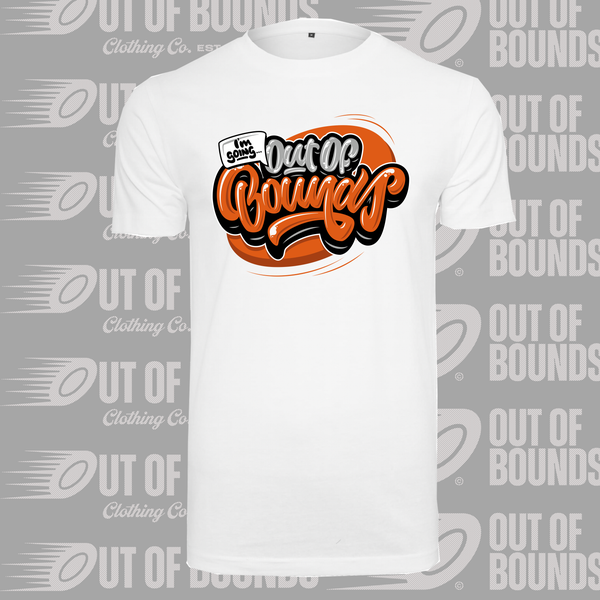 OoB Oranssi Graffiti T-paita, valkoinen.